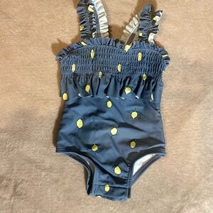 Lemon Print Ruffled Swimsuit